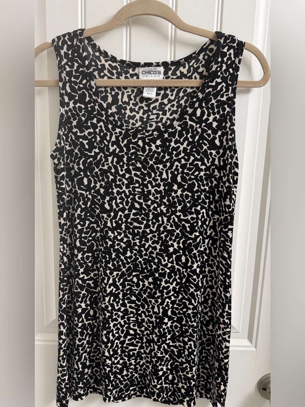 Chico's Black and White Animal Print Tank Dress